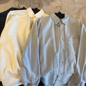 Men's Classic Button-Down Shirt - Light Blue, White, and Navy